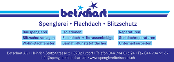 Betschart Spenglerei Flachdach Blitzschutz - Urdorf